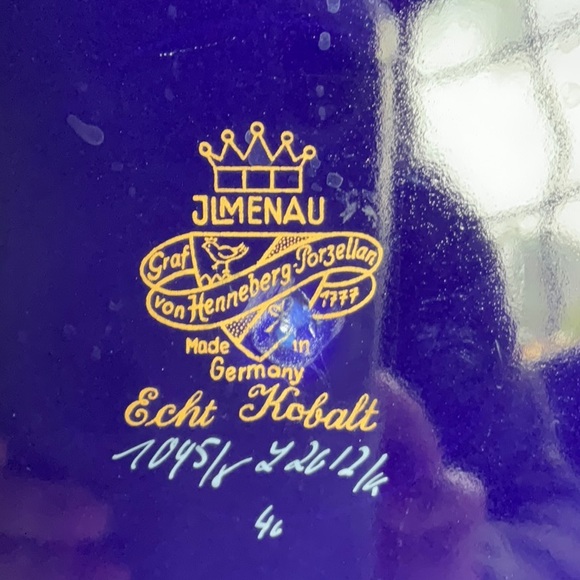 Large Plate JLMENAU Graf Von Henneberg-Porzellan Echt Kobalt - Picture 5 of 5